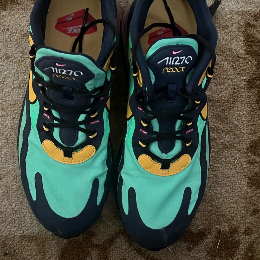 Nike React Sneakers in Aqua and Mustard